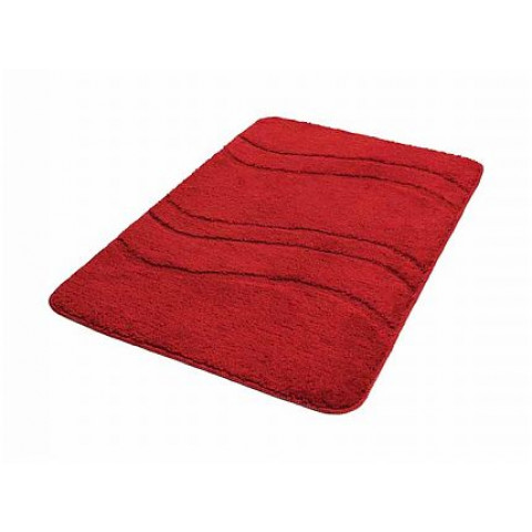 Tapis de salle de bain 60 x 90 cm microfibre couleur rouge