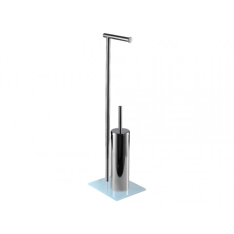 Serviteur WC porte papier brosse WC inox chromé