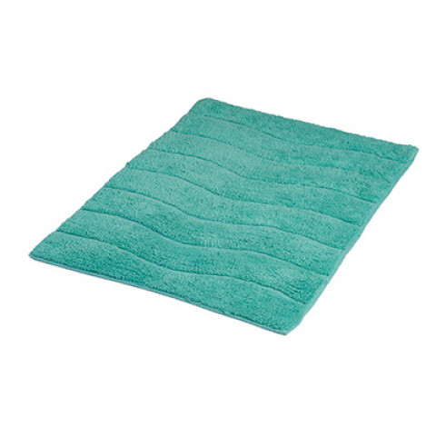 Tapis de salle de bain basic en coton 50 x 70 cm turquoise
