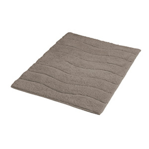 Tapis de salle de bain en coton 50 x 70 cm taupe