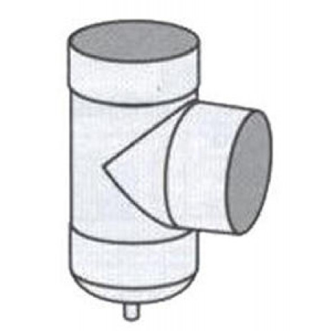 Té de tubage inox avec purge - Fuel - Ø 156/162