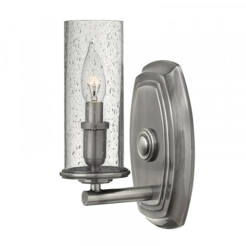 Applique dakota, nickel antique et verre, 1 ampoule