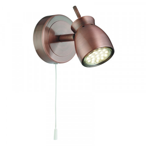 Applique jupiter finition cuivre antique, 1 spot led
