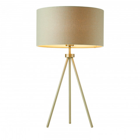 Lampe tri, nickel mat, avec abat-jour