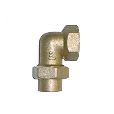 Coude union en laiton - Femelle (L96 G-cu) - Diamètres 12/17 - 12 mm