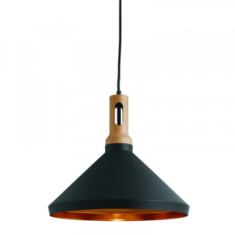 Suspension cône pendant, noir et or
