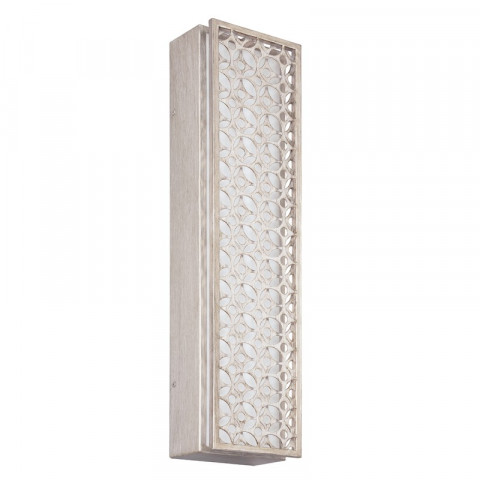 Applique kenney, toile blanche et cadre gris doré, éclairage led