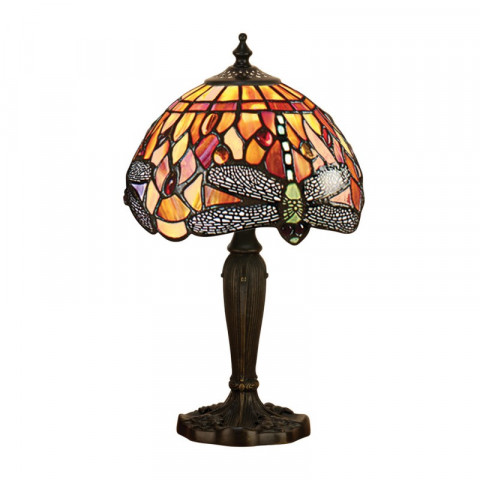 Lampe 20 cm dragonfly flame, verre et résine