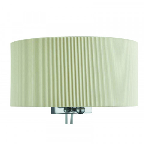 Applique drum pleat, en chrome et verre, abat-jour crème
