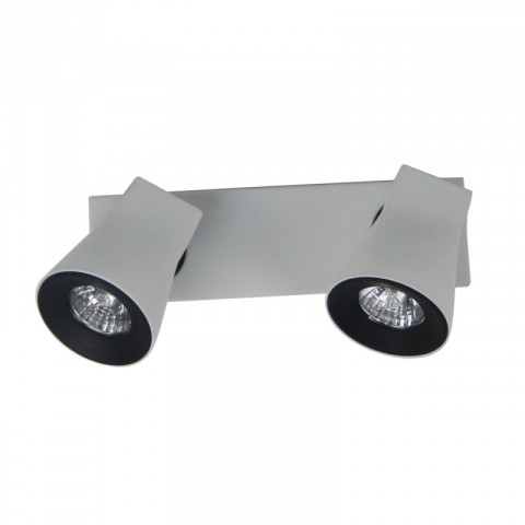 Spot gris techno 2 ampoules 12 cm