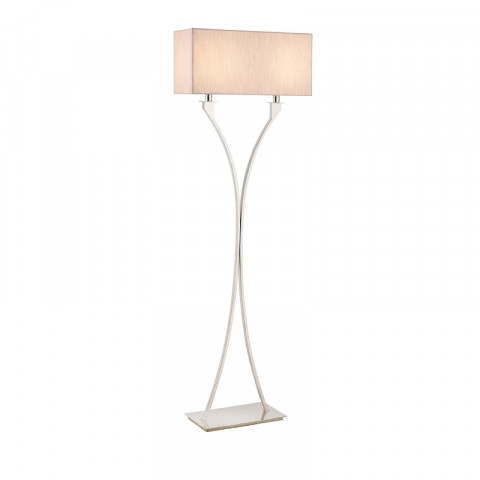 Lampadaire vienna, nickel, abat-jour beige