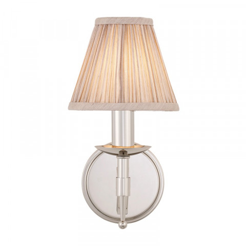 Applique 1 ampoule stanford, nickel, abat-jour beige