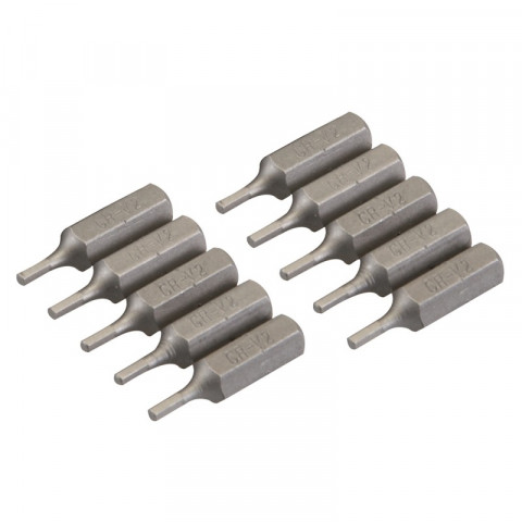 10 embouts 6 pans chrome-vanadium - 2 mm