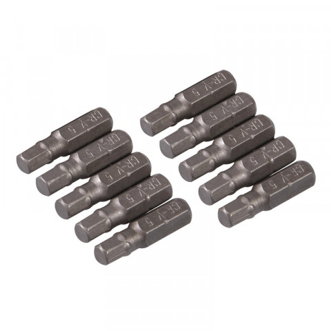 10 embouts 6 pans chrome-vanadium - 5 mm