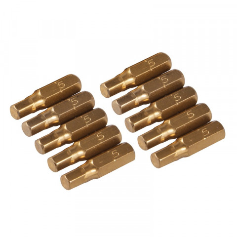 10 embouts dorés 6 pans - 5 mm