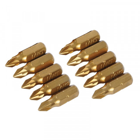 10 embouts dorés Pozidriv - PZ1