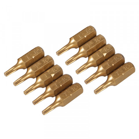 10 embouts dorés Torx - T10