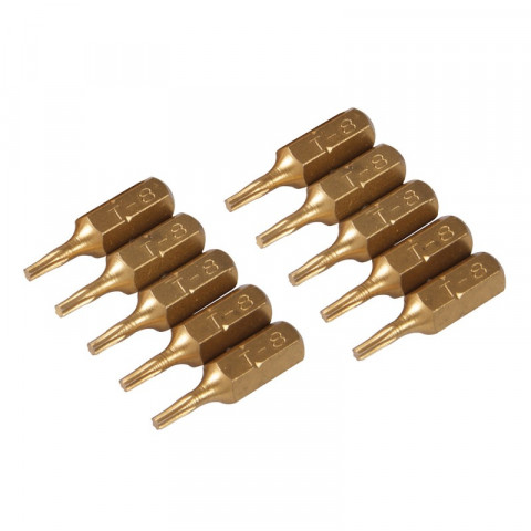 10 embouts dorés Torx - T8