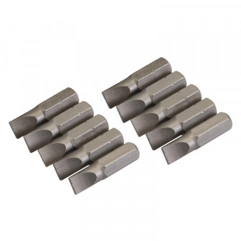 10 embouts plats chrome-vanadium - 6 mm