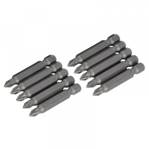 10 embouts Pozidriv chrome-vanadium 50 mm - PZ1