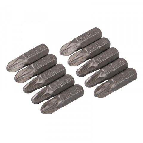 10 embouts Pozidriv chrome-vanadium - PZ3