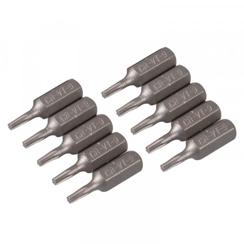 10 embouts Torx chrome-vanadium - T9