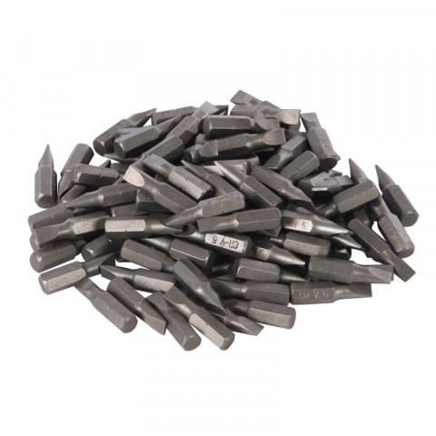 100 embouts de vissage plats Cr-V - 5 mm