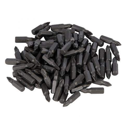 100 embouts Pozidriv chrome-vanadium - PZ1