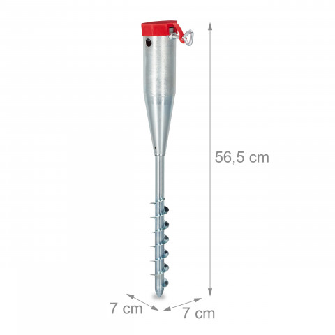 Douille pied de sol pied de parasol 25-55 mm acier galvanisé argenté 