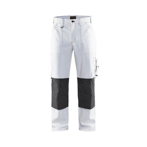 Pantalon peintre Blanc/Gris-Foncé 10911210 - Taille au choix