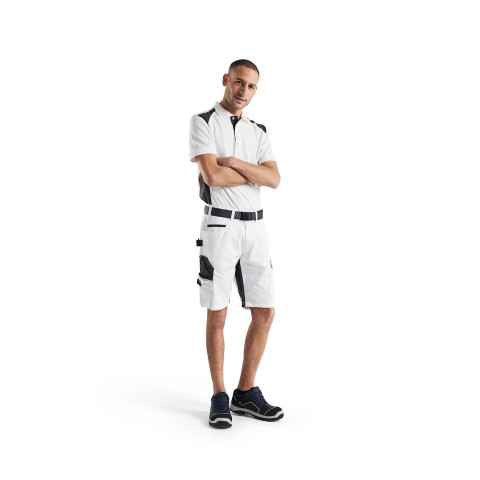 Short de peintre stretch Blanc/Gris-Foncé 10941330 - Taille au choix