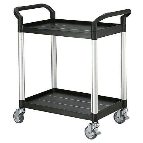 Chariot petit modèle 808E, 2 plateaux, noir, 850x480x950mm