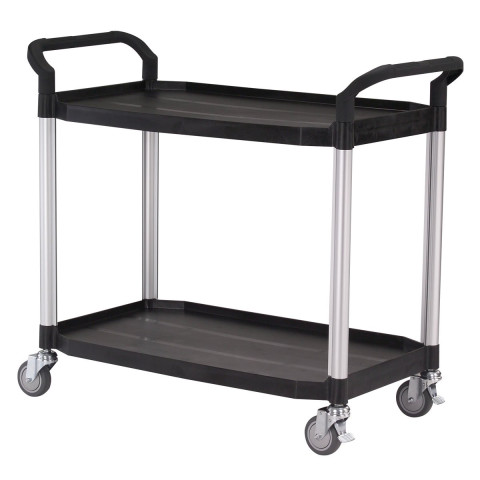 Chariot grand modèle 808LE, 2 plateaux, noir, 1100x520x950mm