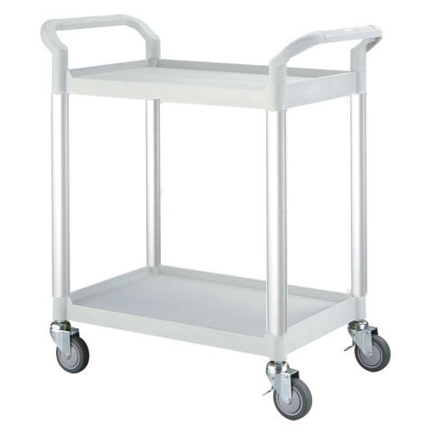 Chariot petit modèle 808E-3, 2 plateaux gris/blanc, 85x48x95