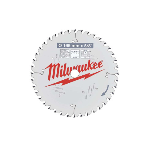 Lame scie circulaire milwaukee 40 dents 1.6x165mm 4932471312