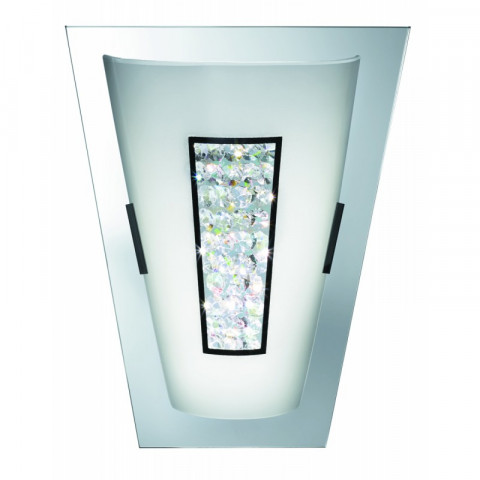 Applique led, en chrome, cristal et verre
