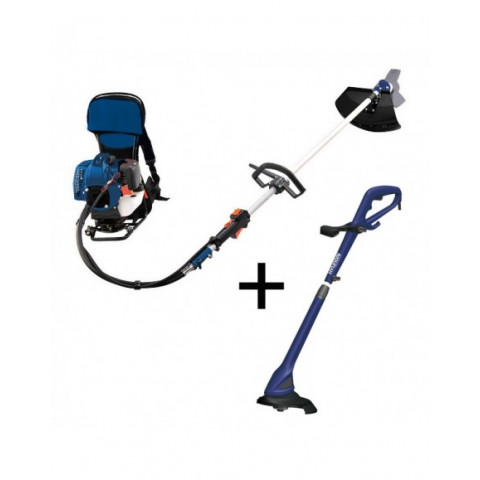 Hyundai lot débrousailleuse à dos 52 cm3 + coupe bordure 350 w