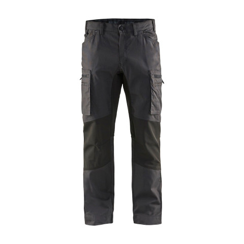 Pantalon maintenance coton stretch Gris-Foncé/Noir 14591146 - Taille au choix