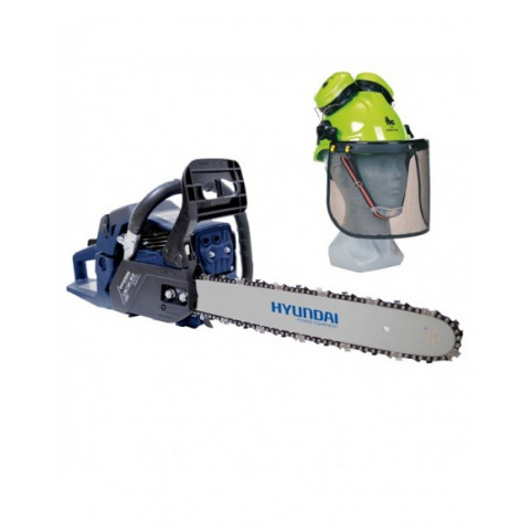 Hyundai - tronçonneuse thermique 53 cm3 + casque forestier htrt53cf