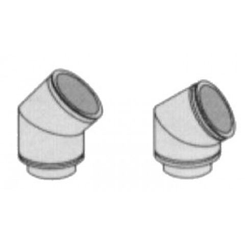 Coudes I-CUBE DPZ - conduits de fumée isolés - Coude 45 - diamètre : 125