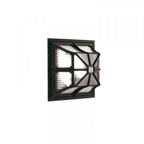 Plafonnier chapel, aluminium noir et verre
