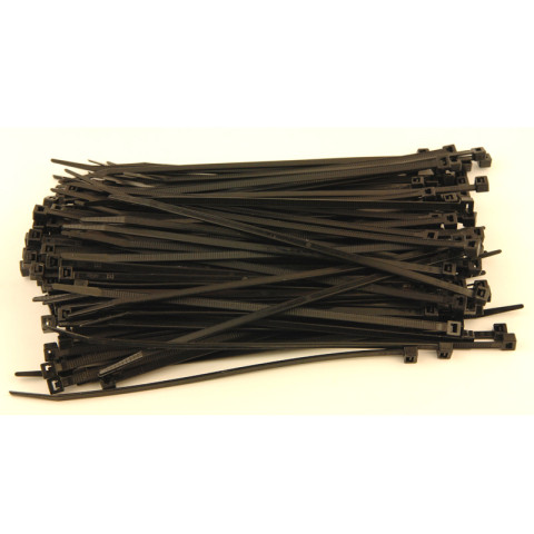 Attache cables rilsan 200x4.8 noirs - 200 colliers plastiques