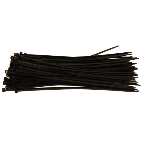 Attache cables rilsan 290 x 4.8 noirs - 100 colliers plastiques