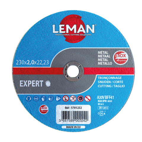 Leman expert : 25 disques tronçonnage inox 230 x 22 x 2 mm