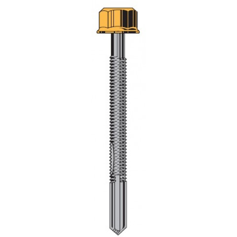 Vis TETALU P13 5,5x210 TK12, Serrage 155 à 170 mm pour panneaux sandwichs acier nervuré sur panne acier épaisse 100 pièces