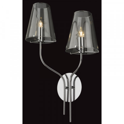 Applique 2 ampoules jasmine, chrome et verre