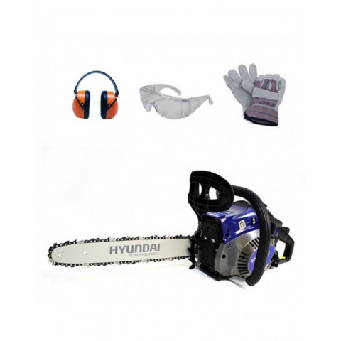Tronçonneuse thermique 40 cm³ 40 cm - casque, lunettes et gants - htr40sup