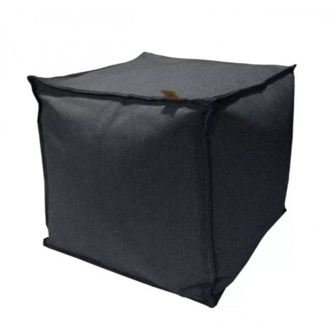 Pouf Overseas 38 x 38 x 38 cm toile anthracite