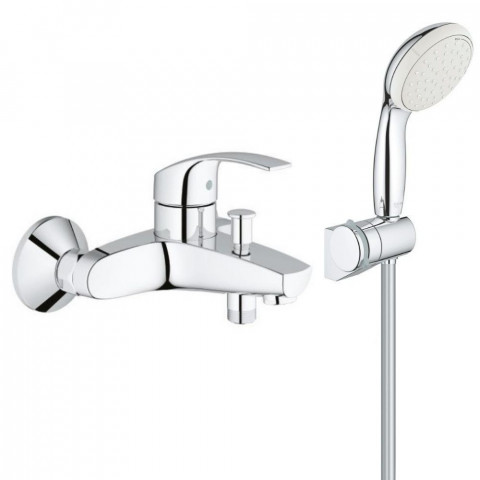 Mitigeur bain eurosmart + ensemble de douche tempesta