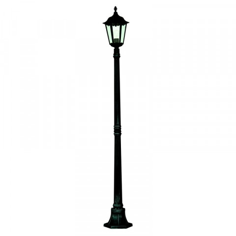 Lampadaire 1 ampoule alex, en aluminium noir et verre
